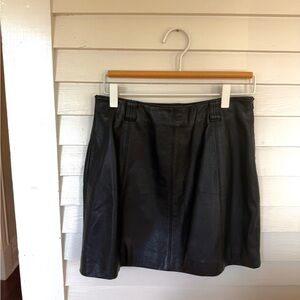 Vintage Black Leather Skirt